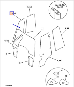 Стекло боковое правое JCB 3CX/4CX 827/80150