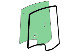 Стекло боковое правое TEREX (TLB 840/890/990/995) T100028