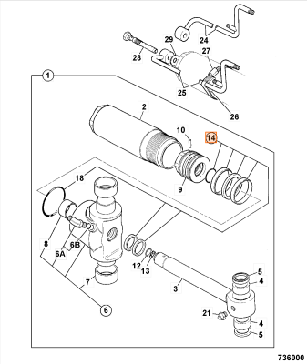 Ремкомплект гидроцилиндра JCB (OEM) 991/00103P