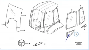 Стекло двери левое нижнее (BL61/BL71) VOE11149772