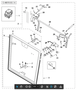 Стекло заднее верхнее TEREX (820/860/940) 6099765M91