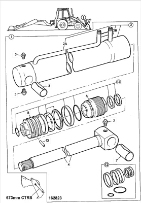 Ремкомплект гидроцилиндра JCB (OEM) 991/00095P (2)